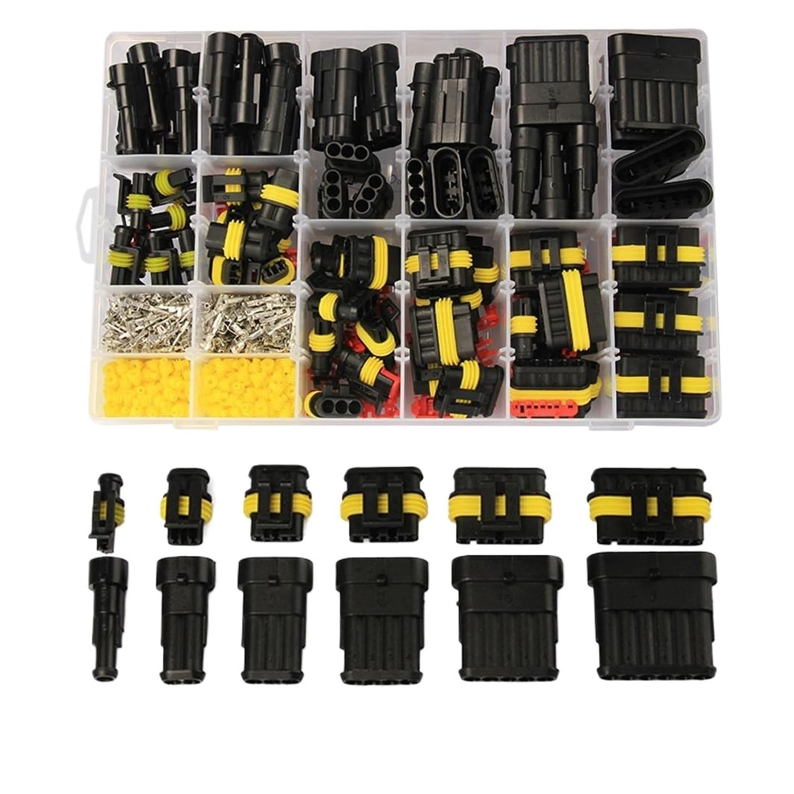 240/296/352/708 stücke HID Wasserdichte Anschlüsse 1/2/3/4 Pin Auto Elektrische Electri Draht Stecker Stecker Lkw Harness(708pcs) von QXYSLHKC