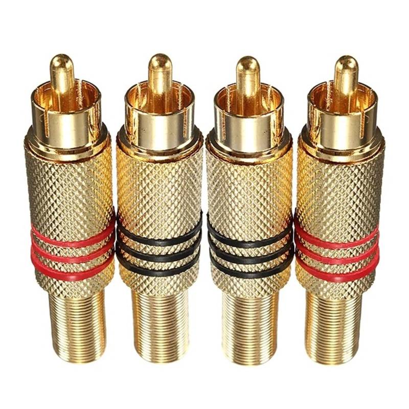 4 Stücke 2 Paar Gold Cinch-stecker Solder Video Adapter Stecker Große von QXYSLHKC