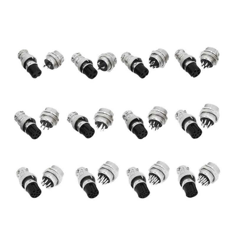 5/10/20Set GX12 GX16 GX20 2 3 4 5 6 7 8 9 10 12 14 15 Pin Männlich & Weiblich Docking Aviator Luftfahrt Steckdose Rundsteckverbinder(QL16 Docking,5 SETS(MALE FEMALE)_12P) von QXYSLHKC