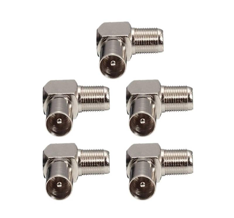 5 Teile/satz 90 Grad Right angle Kabel Stecker TV Antenne RF F Weiblichen zu TV Stecker auf Buchse Aluminium legierung von QXYSLHKC