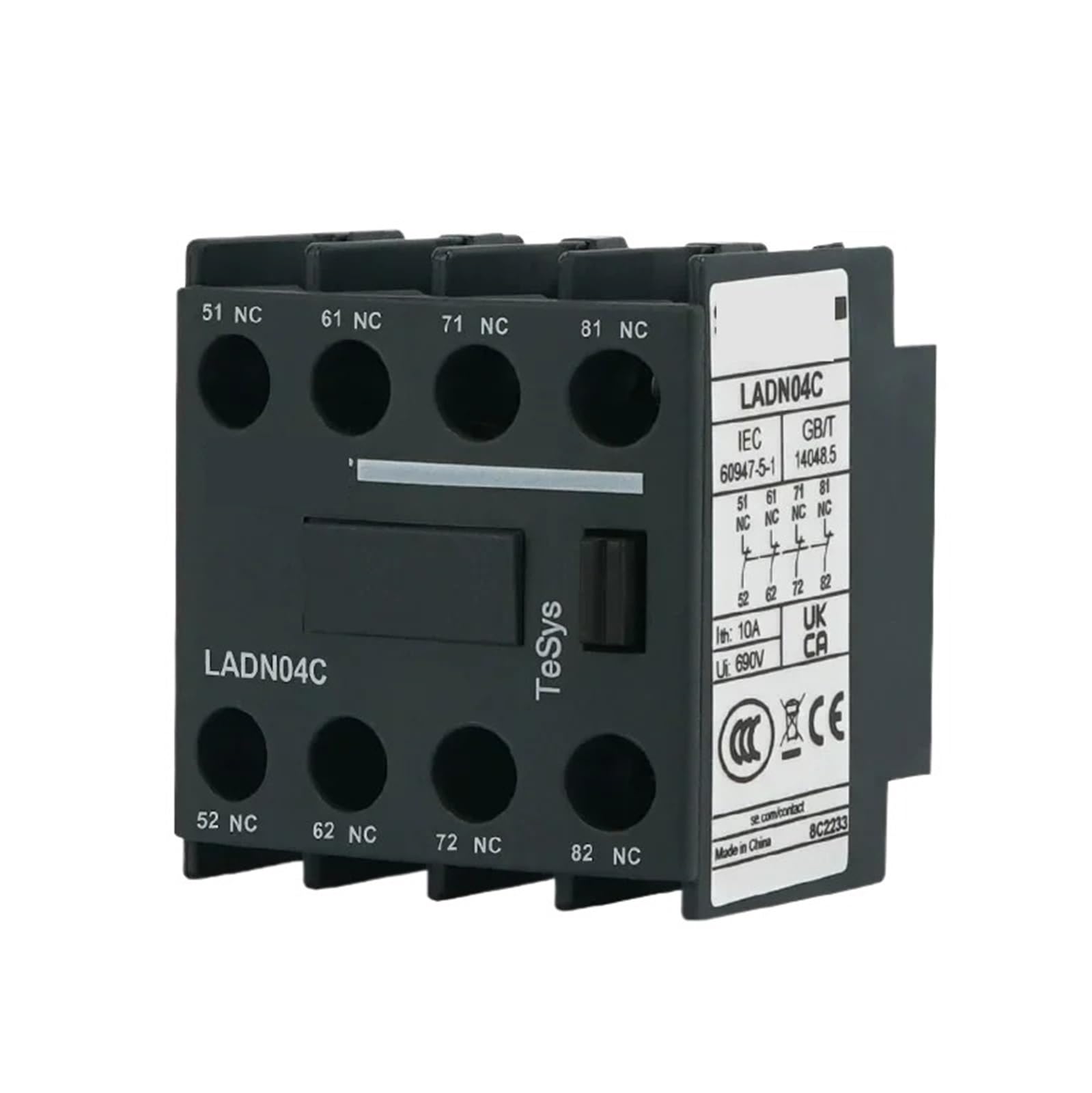 AC-Schalter-Hilfskontakt LC1D LADN11C20C02C22C31C, normalerweise offen und geschlossen, Hilfskontakt vorne (LADN04C) von QXYSLHKC