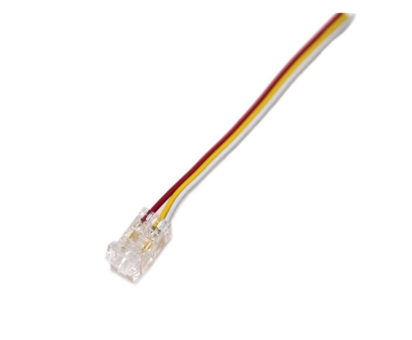 COB-LED-Kabelanschluss, 5 8 10 mm, lötfreie Schnalle, FCOB RGB CCT LED-Streifenlichter, 2 3 4-poliger Anschluss mit Kabel(OA3P-8-1,100PCS) von QXYSLHKC