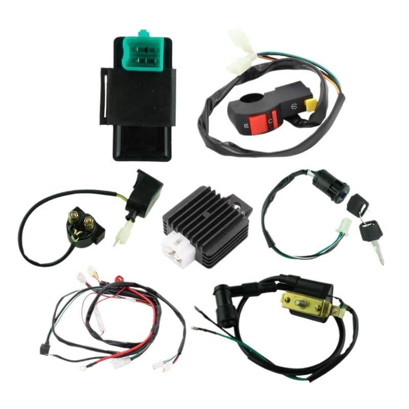 Ein Satz kompletter CDI-Zündungselektrik-Startor-Kabelbaum-Kit for Motorrad-Quad-Pitbike 50ccm 70ccm 90ccm 110ccm 125ccm von QXYSLHKC