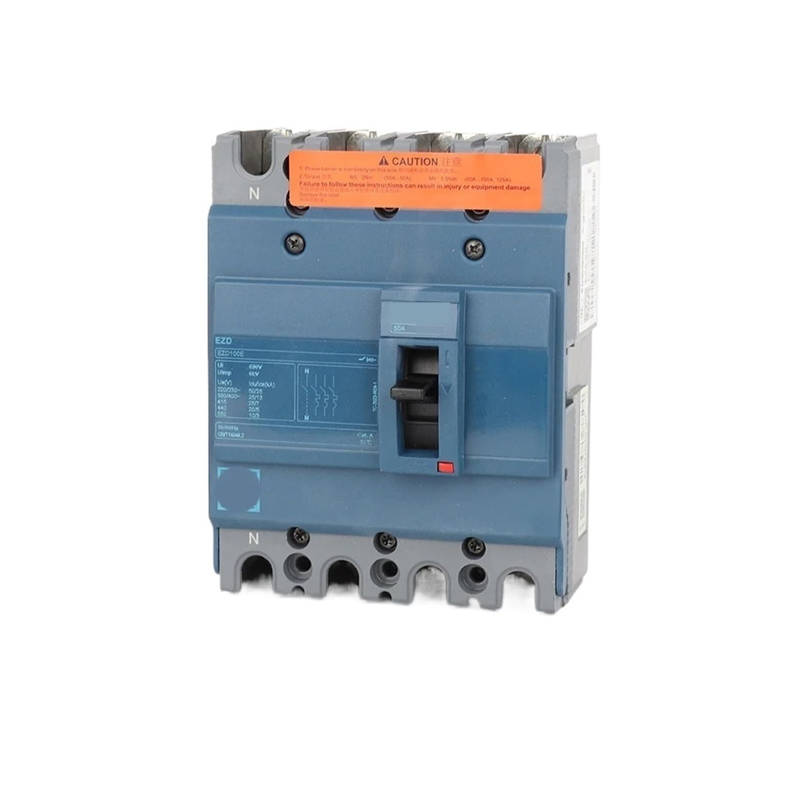 Elektrische Kompaktleistungsschalter der 4P-EZD-Serie EZD100E/160E/250E/400E/630E(EZD100E 4P 50A) von QXYSLHKC