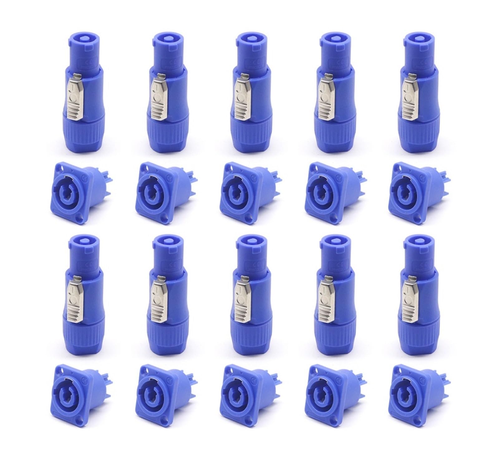 Powercon-Anschluss, verriegelbarer Kabelanschluss + Chassis-Buchse for elektrische Bohrmaschine, LED-Bildschirm, Bühnenbeleuchtung, Stromanschluss(Blue 10set) von QXYSLHKC