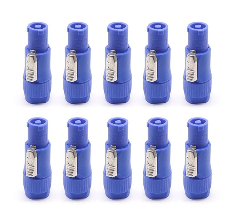 Powercon-Anschluss, verriegelbarer Kabelanschluss + Chassis-Buchse for elektrische Bohrmaschine, LED-Bildschirm, Bühnenbeleuchtung, Stromanschluss(Blue male 10pcs) von QXYSLHKC