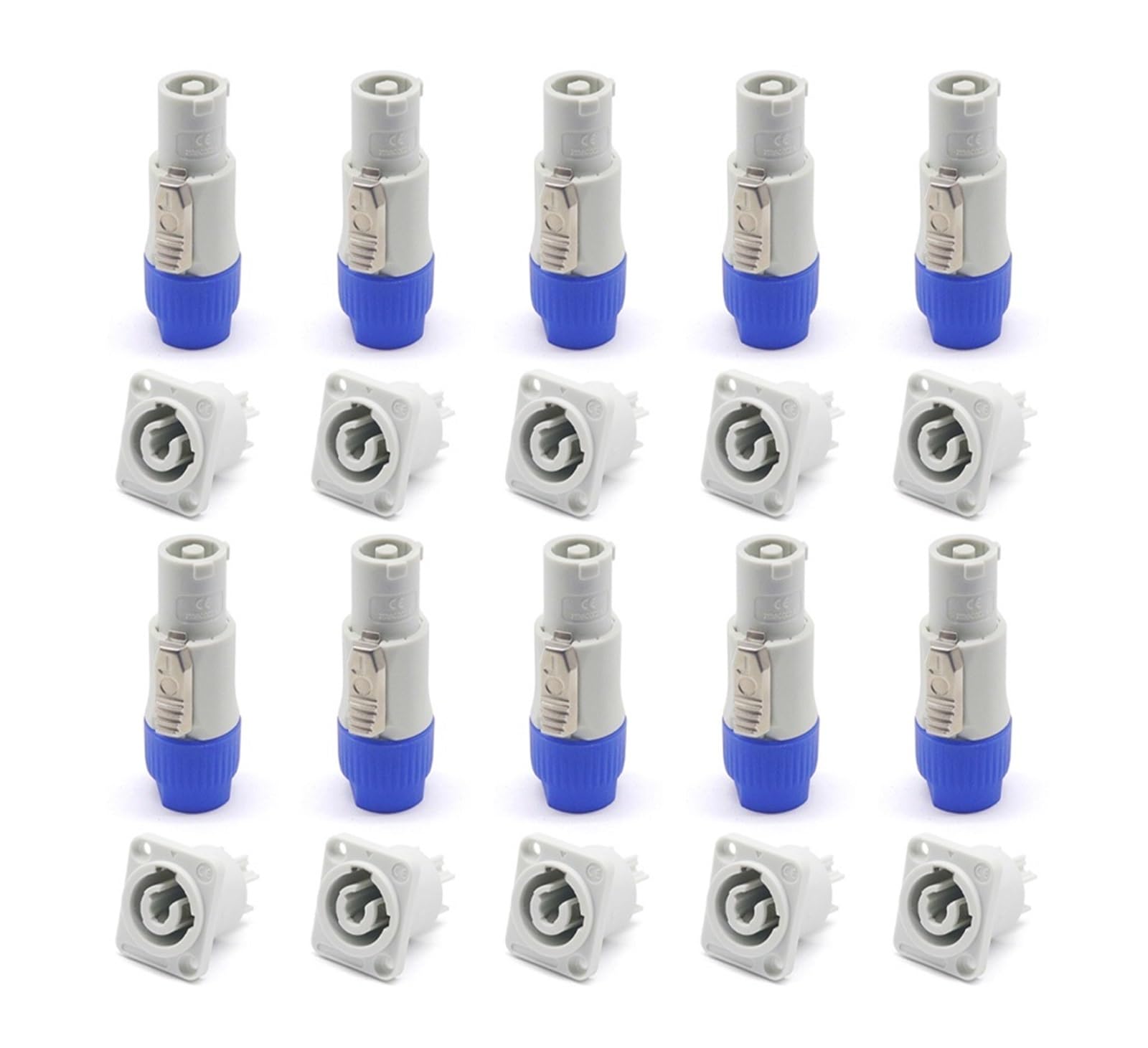 Powercon-Anschluss, verriegelbarer Kabelanschluss + Chassis-Buchse for elektrische Bohrmaschine, LED-Bildschirm, Bühnenbeleuchtung, Stromanschluss(White 10set) von QXYSLHKC