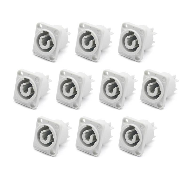 Powercon-Anschluss, verriegelbarer Kabelanschluss + Chassis-Buchse for elektrische Bohrmaschine, LED-Bildschirm, Bühnenbeleuchtung, Stromanschluss(White famale 10pcs) von QXYSLHKC