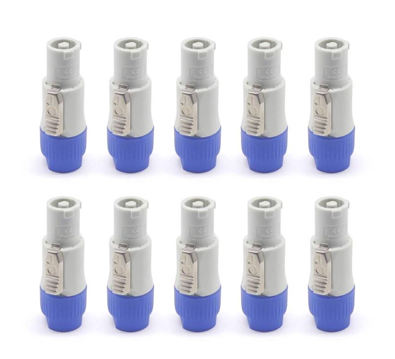 Powercon-Anschluss, verriegelbarer Kabelanschluss + Chassis-Buchse for elektrische Bohrmaschine, LED-Bildschirm, Bühnenbeleuchtung, Stromanschluss(White male 10pcs) von QXYSLHKC
