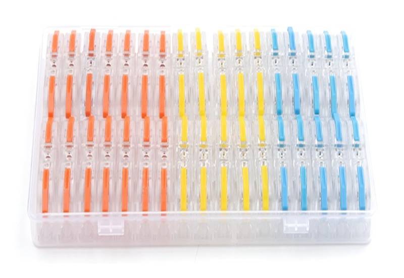 Verpackt in 34 Stück Hebel-Schnellverbinder for Zuhause, Klemmen, Leiter, spleißbarer Stoßverdrahtungsblock, wiederverwendbare elektrische Steckverbinder(Boxed NC- 221T Color) von QXYSLHKC
