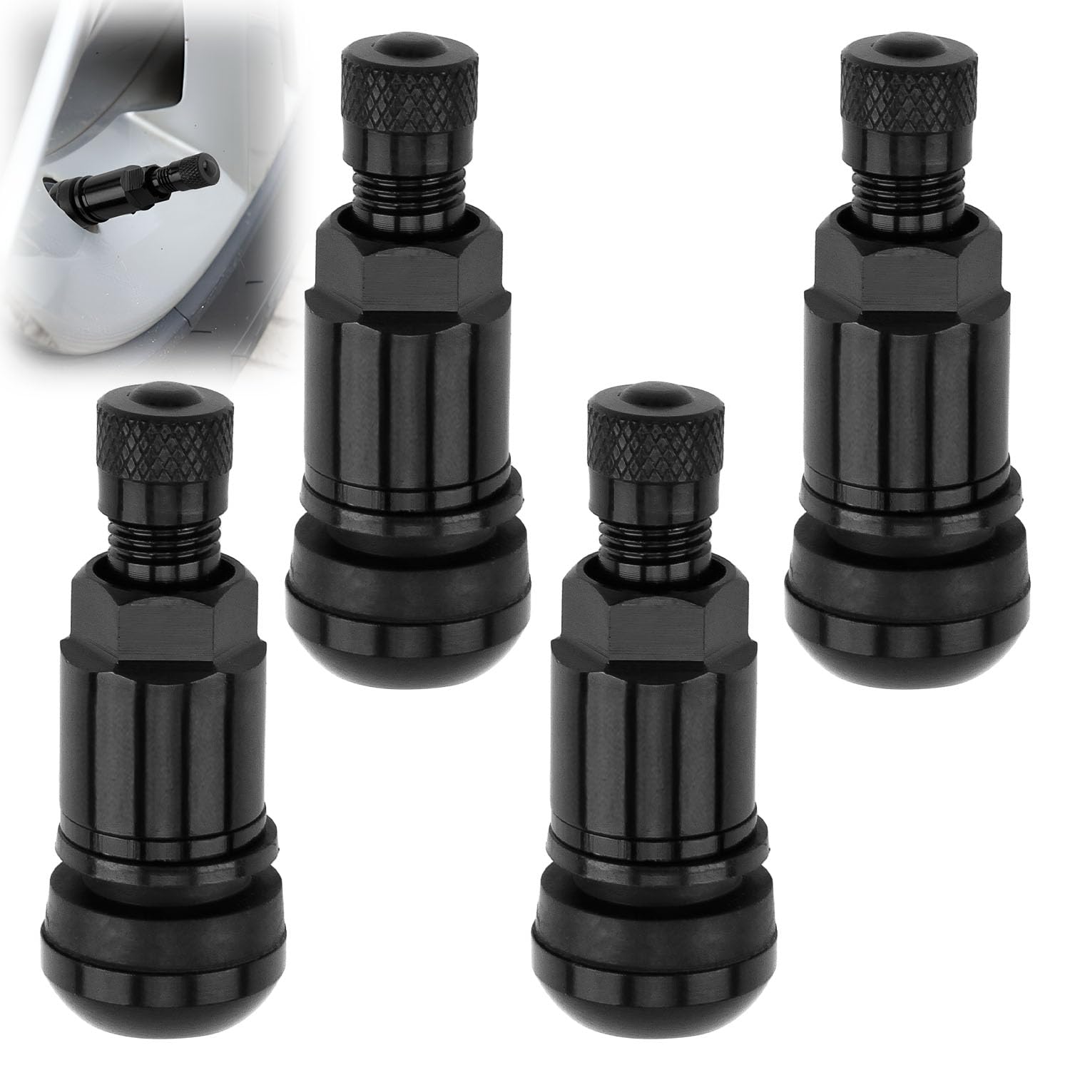 4X Metallventile für Alufelgen – 11,3 mm Reifenventil, Felgen Ventile Auto, langlebige Autoreifen Ventile, hochwertige Auto Ventile, sicheres Reifen Ventil – inkl. Radmuttern mit Sicherung 4X Metallventile für Alufelgen – 11,3 mm Reifenventil, Felgen Ventile Auto, langlebige Autoreifen Ventile, hochwertige Auto Ventile, sicheres Reifen Ventil – inkl. Radmuttern mit Sicherung von QYHON
