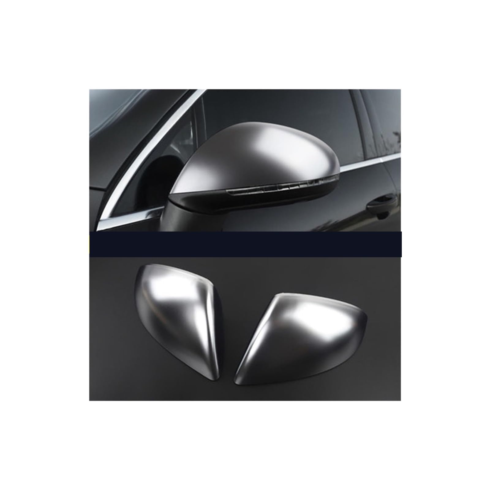 1 Paar ABS Auto-Styling Außenrückspiegelabdeckung Gehäuseschale Gehäusekappe Kompatibel for VW Touareg 2011-2018 Zubehör(Silver) von QYKNTXJM
