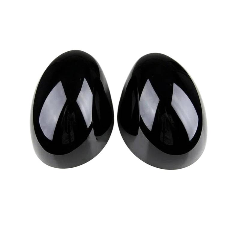 1 Paar schwarz glänzende Außenspiegel-Abdeckkappengehäuse, links + rechts, kompatibel mit BMW Mini F54 F55 F56 F57 F60, Linkslenkerseite von QYKNTXJM