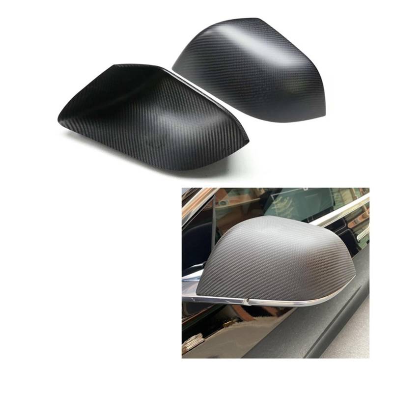Aufkleber for Rückspiegelgehäuse aus trockenem Carbonfaser, Rückspiegelabdeckung, kompatibel mit Tesla Model 3/Model Y/Model S/Model X(3 Satin Pattern) von QYKNTXJM