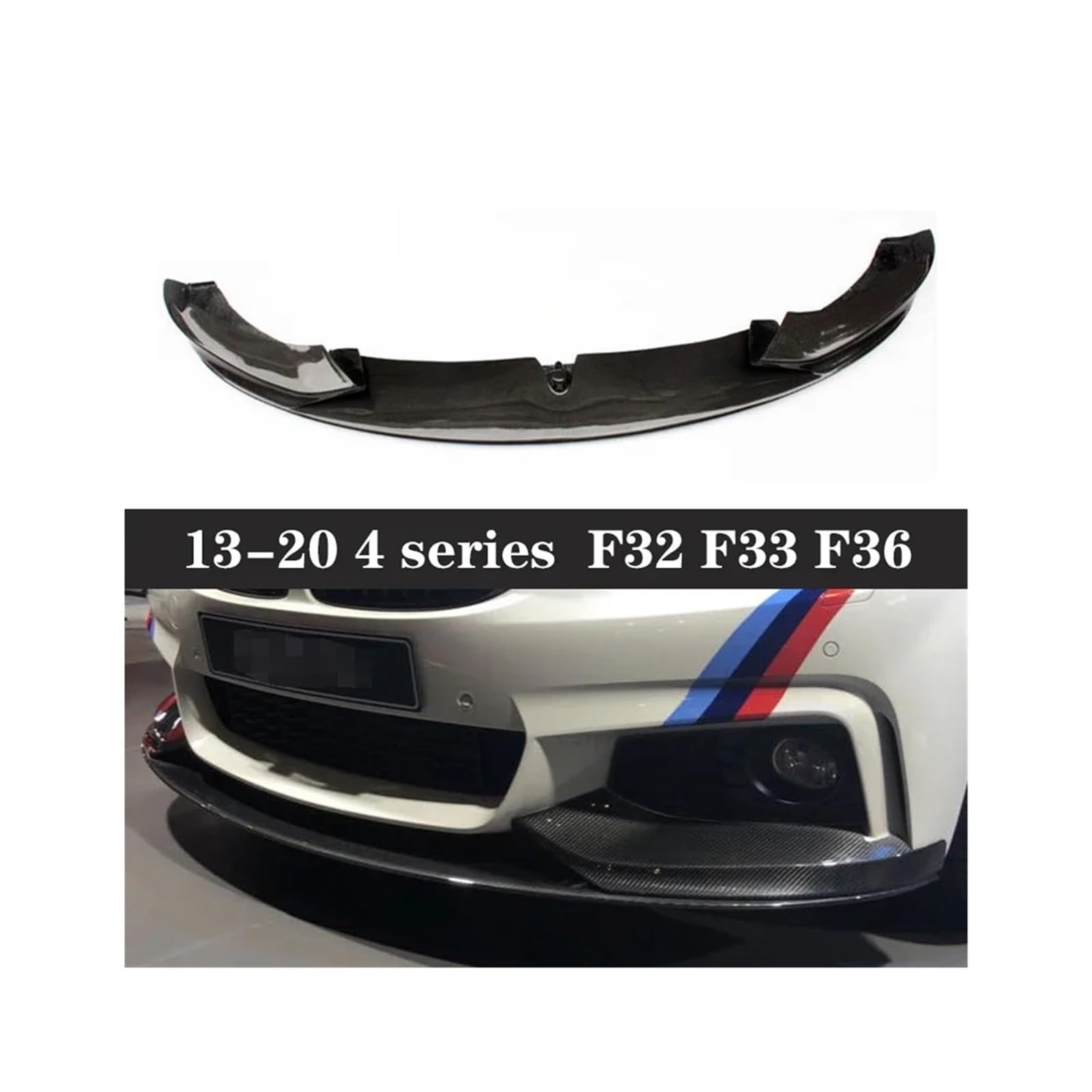 Carbon Fiber Auto Front Stoßstange Lippe Frontlippe Kompatibel for BMW 4 Serie F32 F33 F36 420i 430i Sport Front Diffusor Kinn Spoiler Body Kit(MP Carbon fiber) von QYKNTXJM