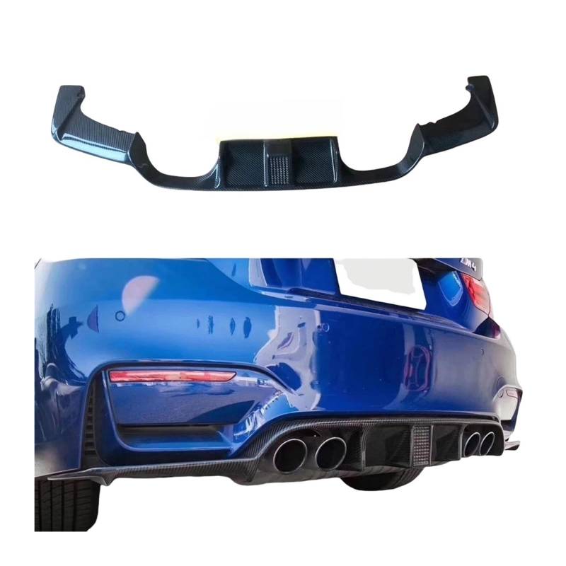Carbon Fiber Heckspoilerlippe Diffusor mit LED-Licht Kompatibel für BMW F80 M3 F82 F83 M4 Stoßstange 2014–2018 Limousine Coupé Cabrio von QYKNTXJM