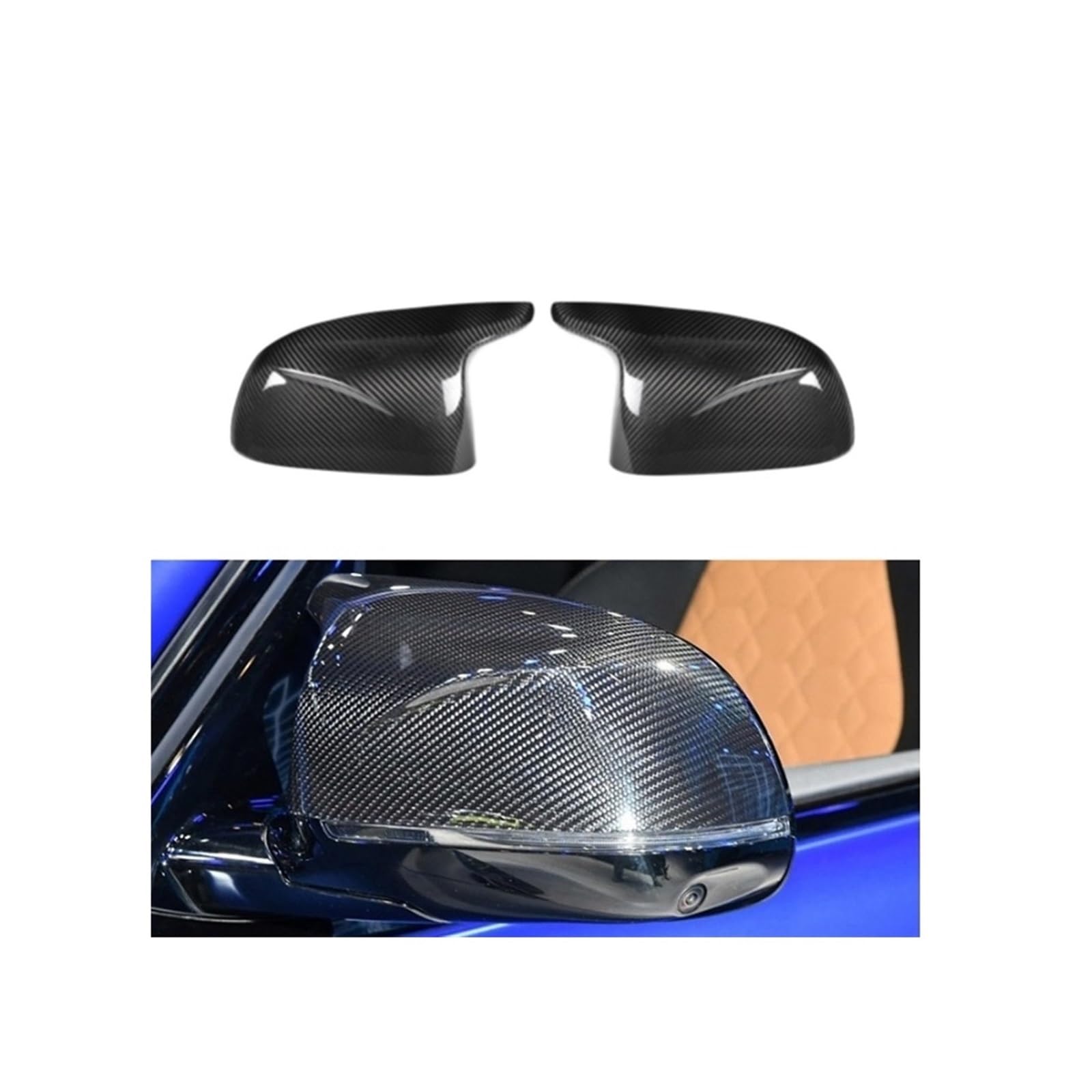 Dry Carbon Seitentür Rückansicht Ersatz Spiegel Gehäuse Abdeckungen Kappen Kompatibel for BMW X5M F95 2019 + Dry Carbon Seitentür Rückansicht Ersatz Spiegel Gehäuse Abdeckungen Kappen Kompatibel for BMW X5M F95 2019 + von QYKNTXJM