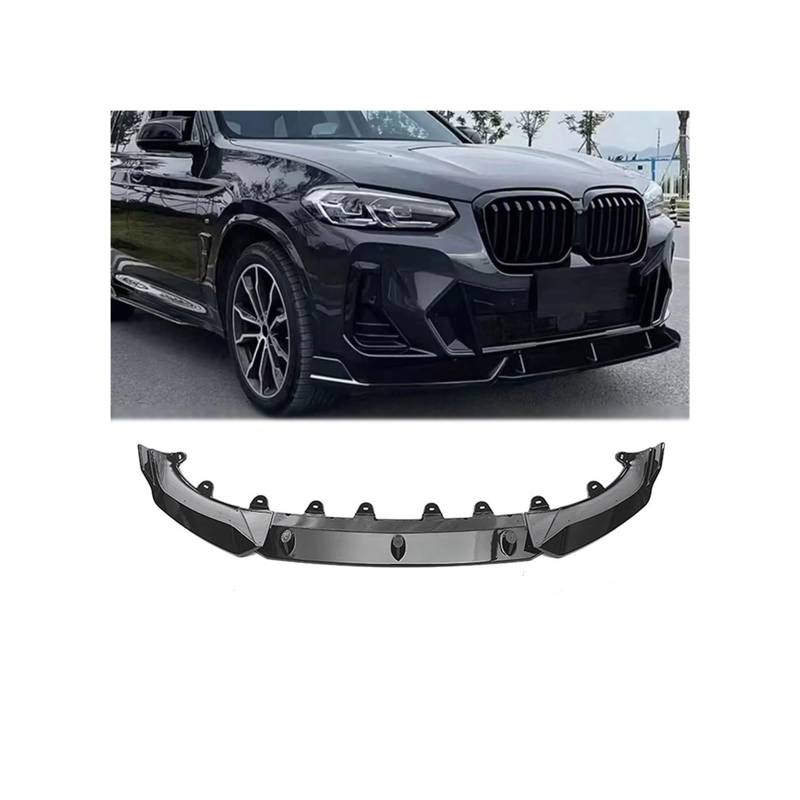 Front Stoßstange Splitter Kompatibel for Bmw X3 G01 X4 G02 IX3 20d 30i 30d M40i M40d 2021-2024 Lip Spoiler Diffusor Front Schaufel(Gloss Black) von QYKNTXJM