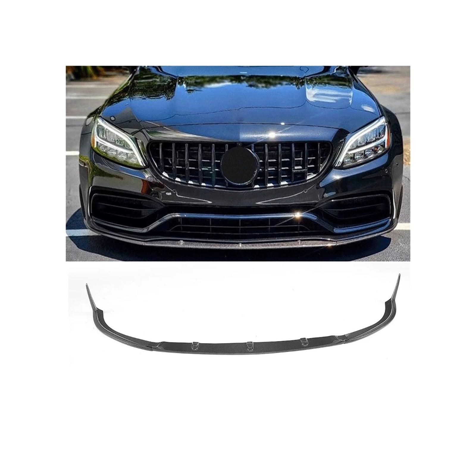 Frontspoilerlippe for die Stoßstange, kompatibel mit Benz C-Klasse C205 C63 AMG S-Coupe, 2-türig, 2015–2018, 3-teilig, echte Kohlefaser Frontspoilerlippe for die Stoßstange, kompatibel mit Benz C-Klasse C205 C63 AMG S-Coupe, 2-türig, 2015–2018, 3-teilig, echte Kohlefaser von QYKNTXJM
