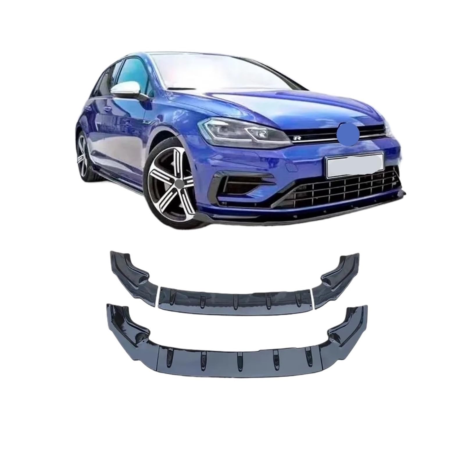 Frontspoilerlippe im Maxton-Stil, Spoiler-Diffusor, Bodykit, kompatibel mit Golf MK7 MK7.5 R GTI GTD R-Line 2012–2019(Carbon Look) von QYKNTXJM