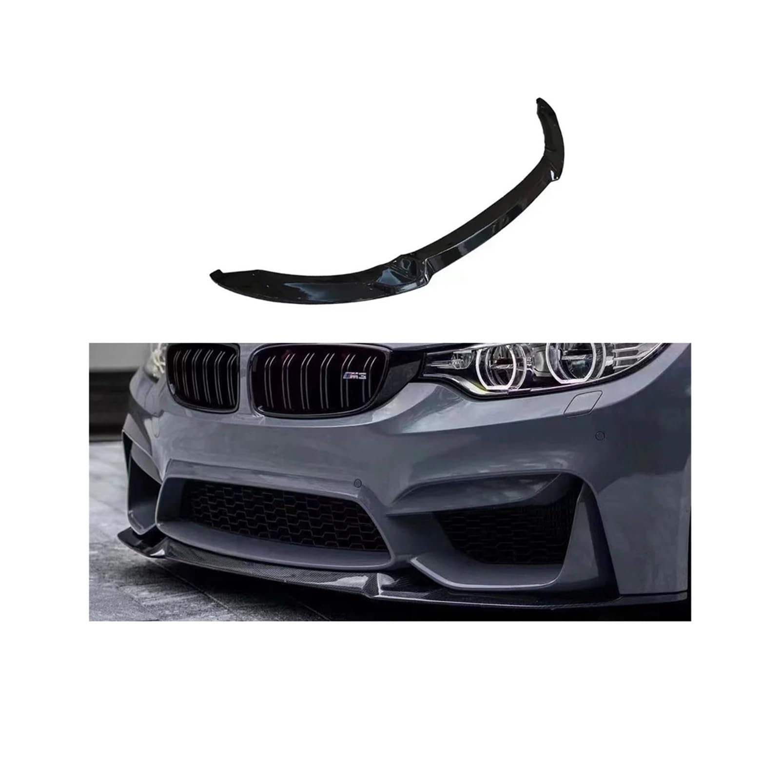 Kompatibel for BMW F80 F82 F83 M3 M4 Body Kit 2014-2020 Frontspoilerlippe Splitter CS Typ Diffusor Splitterabdeckung Schutzhülle(Carbon fiber) von QYKNTXJM