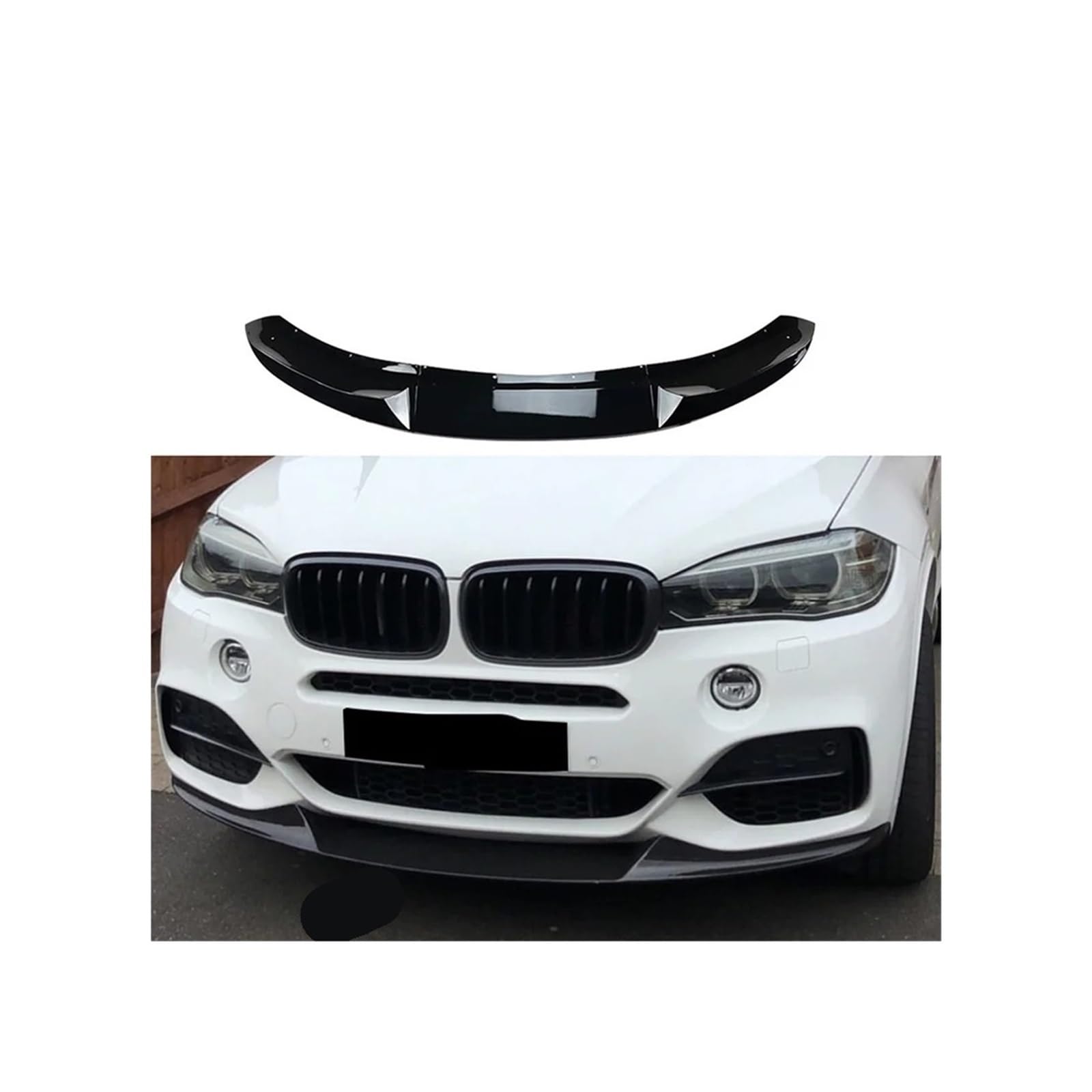 Kompatibel for BMW X5 F15 2014–2018 Sport MP Frontstoßstange Kinn Lippenschutz Spoiler Canards Diffusor Body Kit Splitter Deflektorabdeckung(Glossy Black) von QYKNTXJM