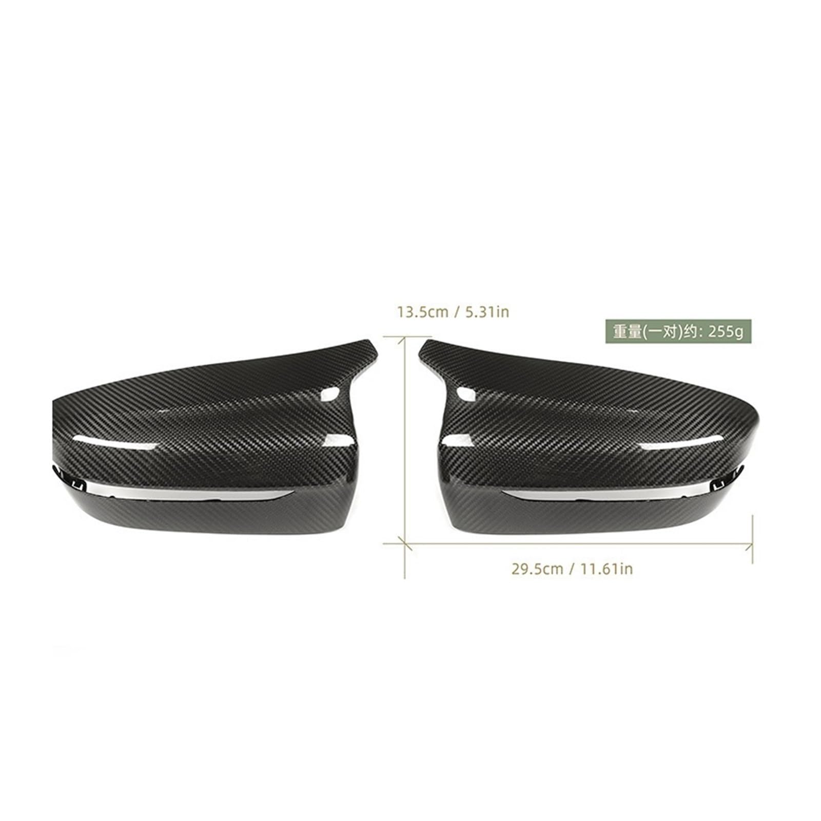 Kompatibel for Bmw 2/3/4 Serie Modifizierte Trockenkohlefaser-Motorhaubenform Rückspiegelgehäuse Kfz-Zubehör Rückspiegel(Style 2) von QYKNTXJM