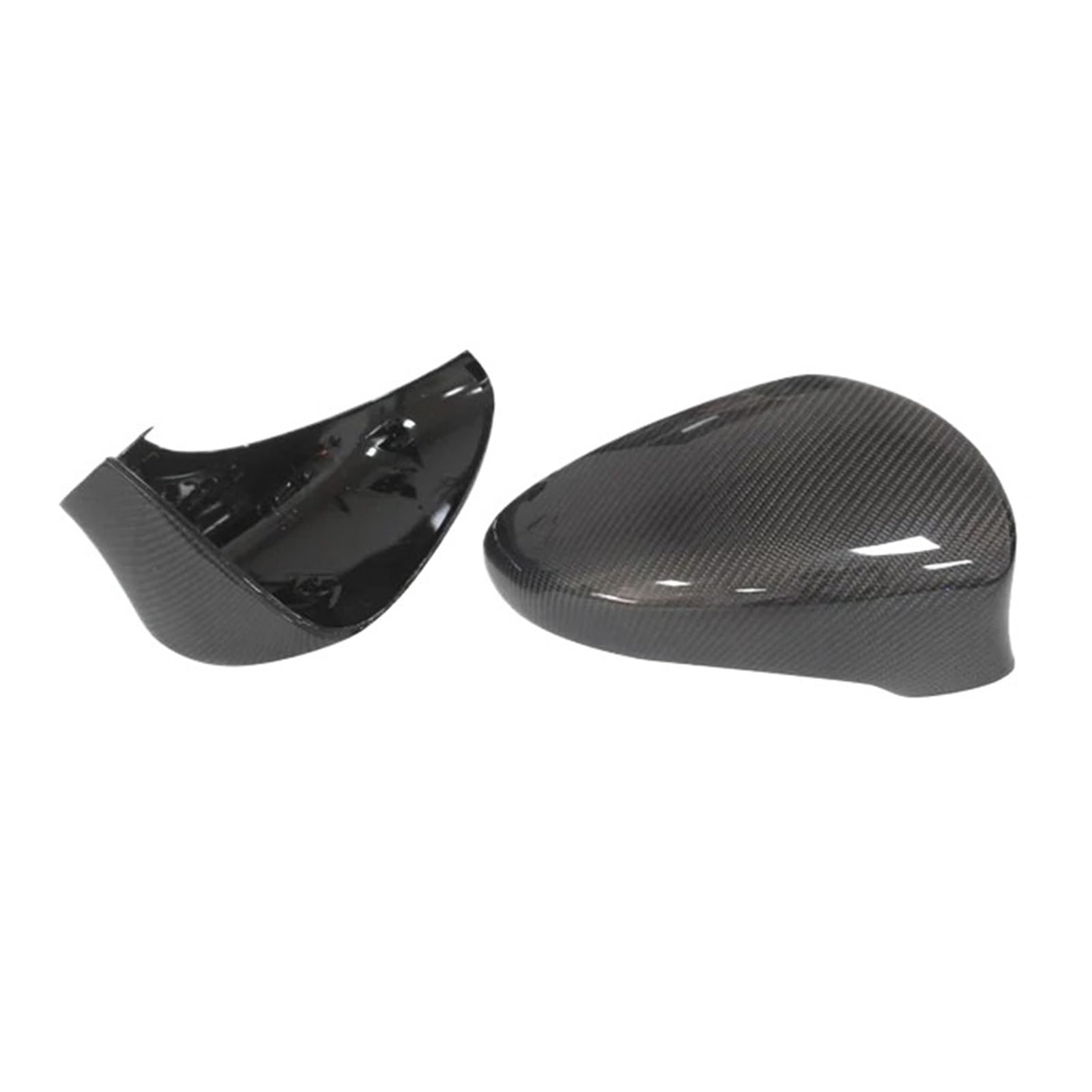Kompatibel for Lexus IS LS CT GS RC/RCF 2013-2016, schwarz glänzende Kohlefaser-Seitenrückspiegelabdeckung, Zusatz-/Ersatzstil, L/RHD(OEM replace LHD) von QYKNTXJM