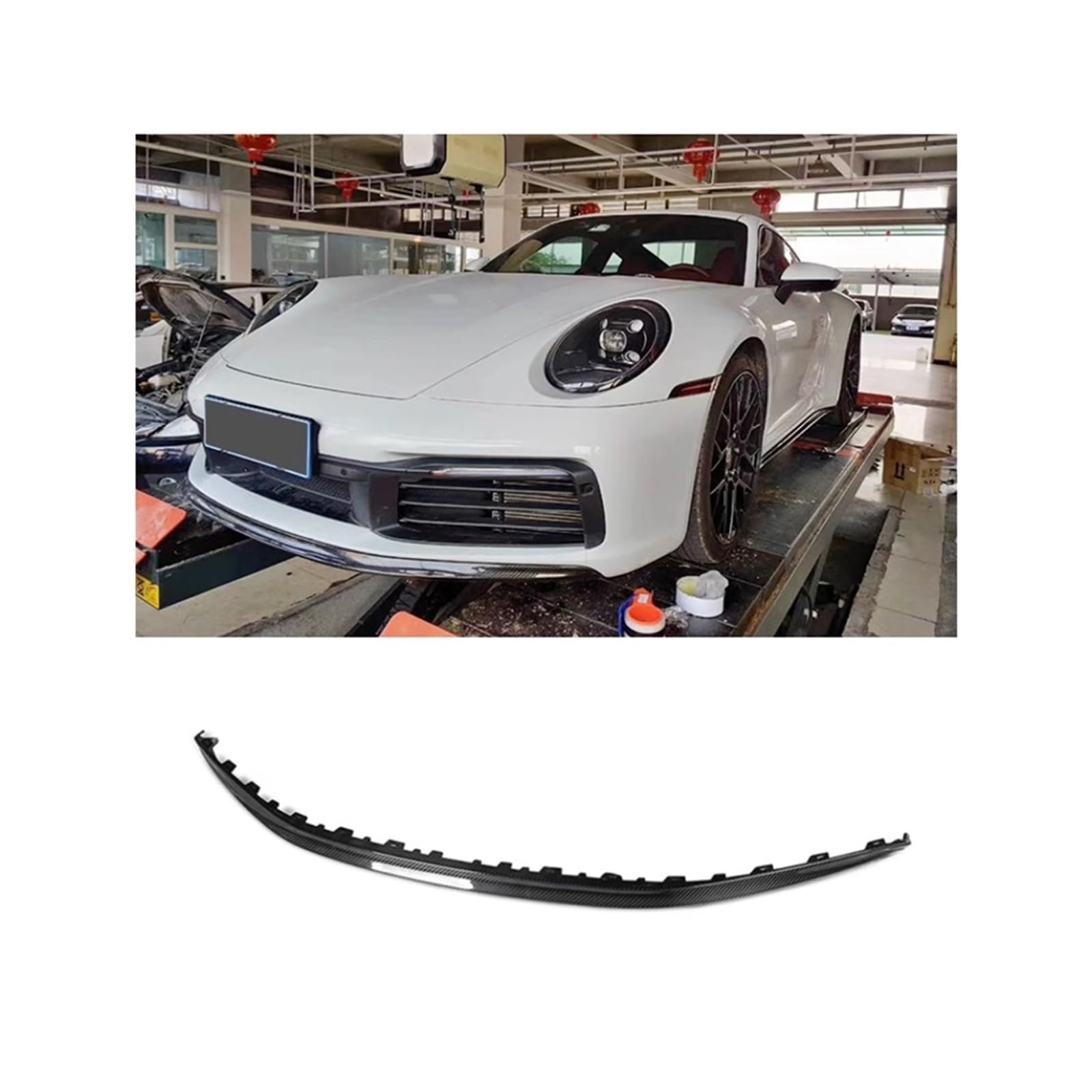 Kompatibel for Porsche 911 992 2019 2020 2021 2022 2023 Carbon Fiber Stoßfänger Vorne Lip Diffusor Spoiler Abdeckung(FPR Primer) von QYKNTXJM
