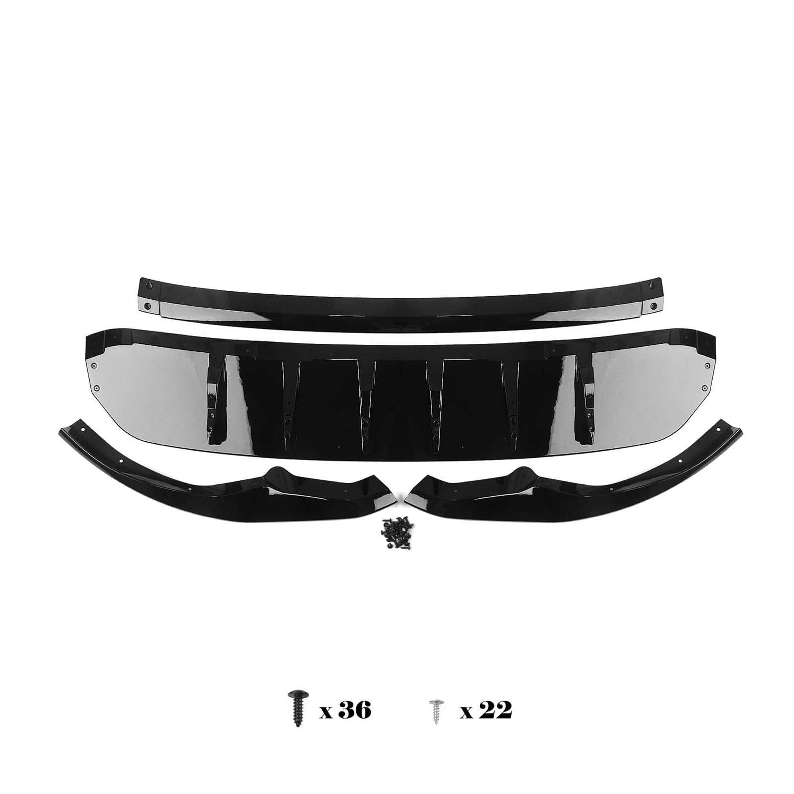 Kompatibel mit Audi Q8 2019 2020 2021 2022 2023 Frontspoilerlippe, glänzend schwarz/Carbonfaser-Look, unterer Splitterschutz, Body Kit(Glossy Black) von QYKNTXJM