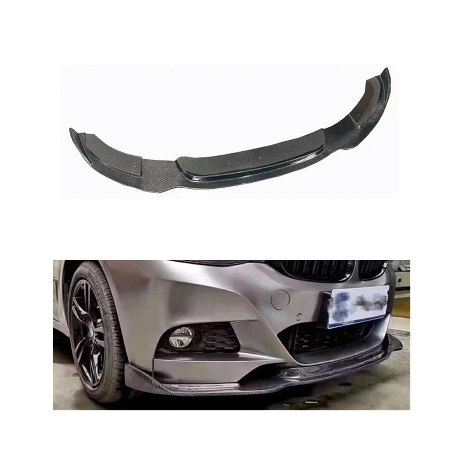 Kompatibel mit BMW 3er GT F34 320i 330i 318i, Carbonfaser-Auto-Frontstoßstange, Umlenkspoiler, Diffusor, Frontlippe, Kinn, verbessertes Body Kit(Style A) von QYKNTXJM