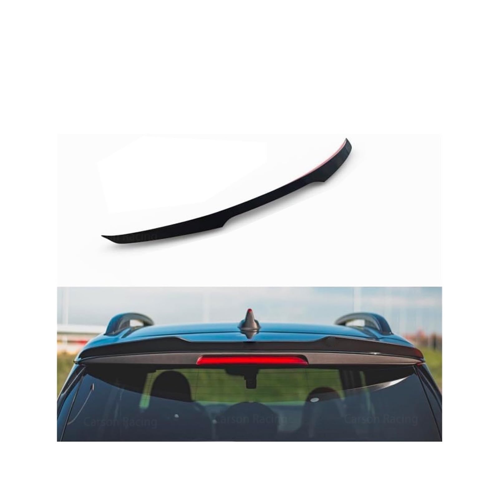Kompatibel mit BMW MINI Countryman F60 2017–2023, Frontlippe, Heckspoilerlippe aus echtem Carbonfaser, Auto-Styling, modifiziertes Außenzubehör(Black Spoiler) von QYKNTXJM