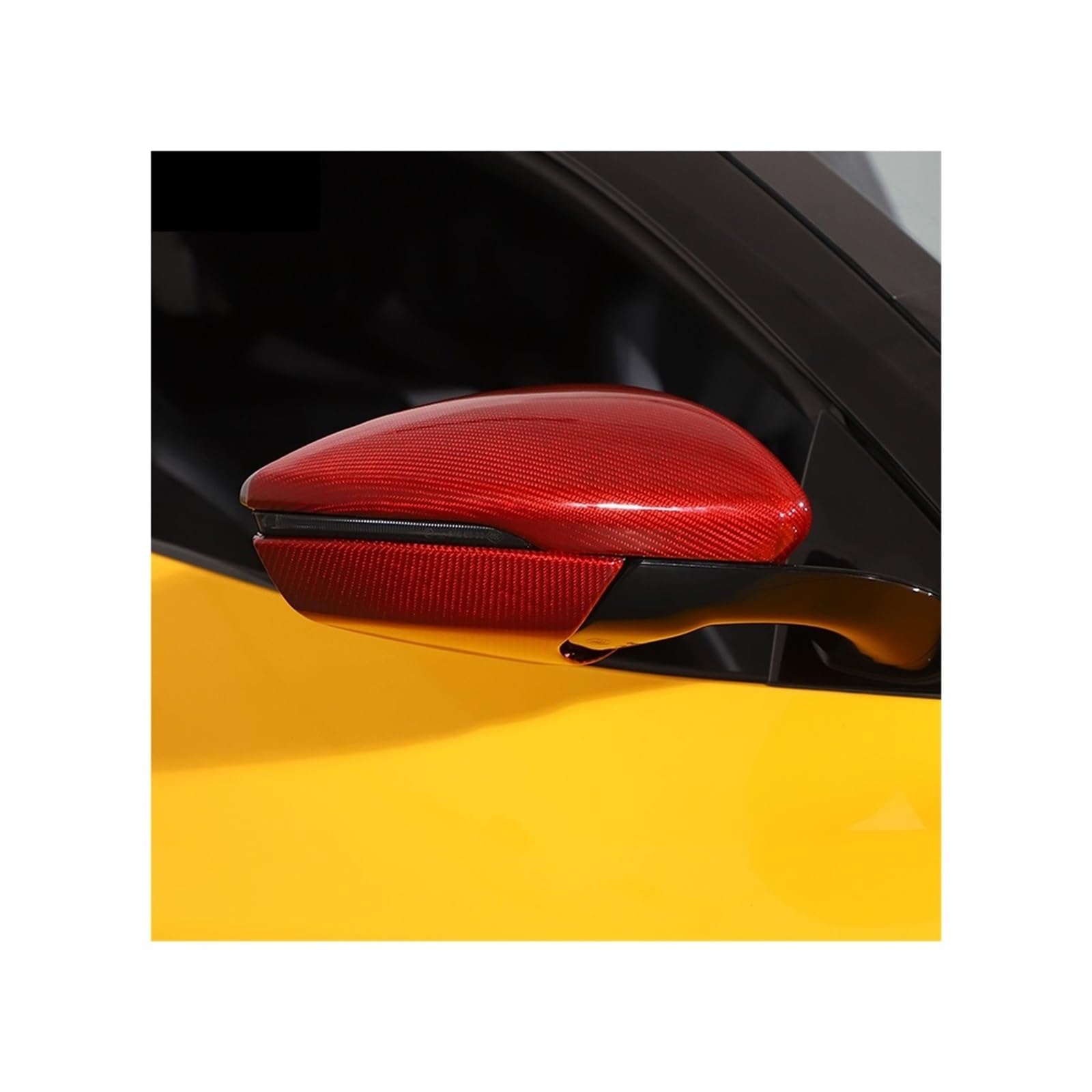 Kompatibel mit Lotus Emira 2022 2023, echte Kohlefaser, Rückspiegelkappen, Seitenflügel, Rückspiegelabdeckung, Verkleidungszubehör(Style C RED 4PCS) von QYKNTXJM