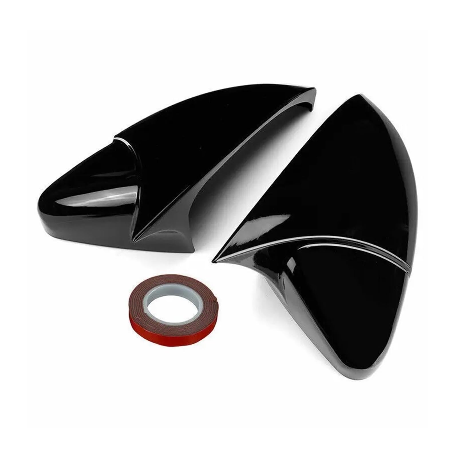 Kompatibel mit VW GOLF 7 MK7 MK7.5 R GTI 2014-2019, Auto-Rückspiegelabdeckung, Hornflügelkappe, Außentür-Rückspiegelgehäuse, Zieraufkleber(Gloss Black) von QYKNTXJM