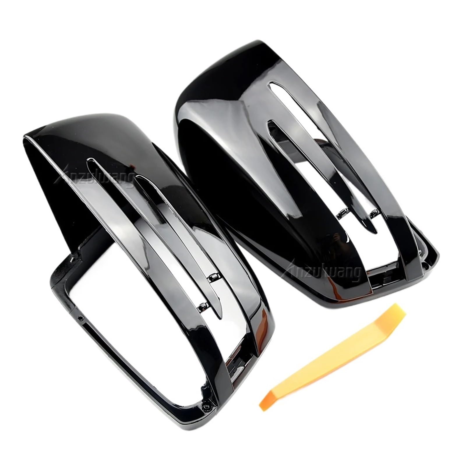 Links/Rechts Auto Umkehr Spiegel Gehäuse Abdeckung Flügel Rückspiegel Abdeckung Kompatibel for Benz C-Klasse W176 W246 W204 W212 W221 CL(Bright black) von QYKNTXJM