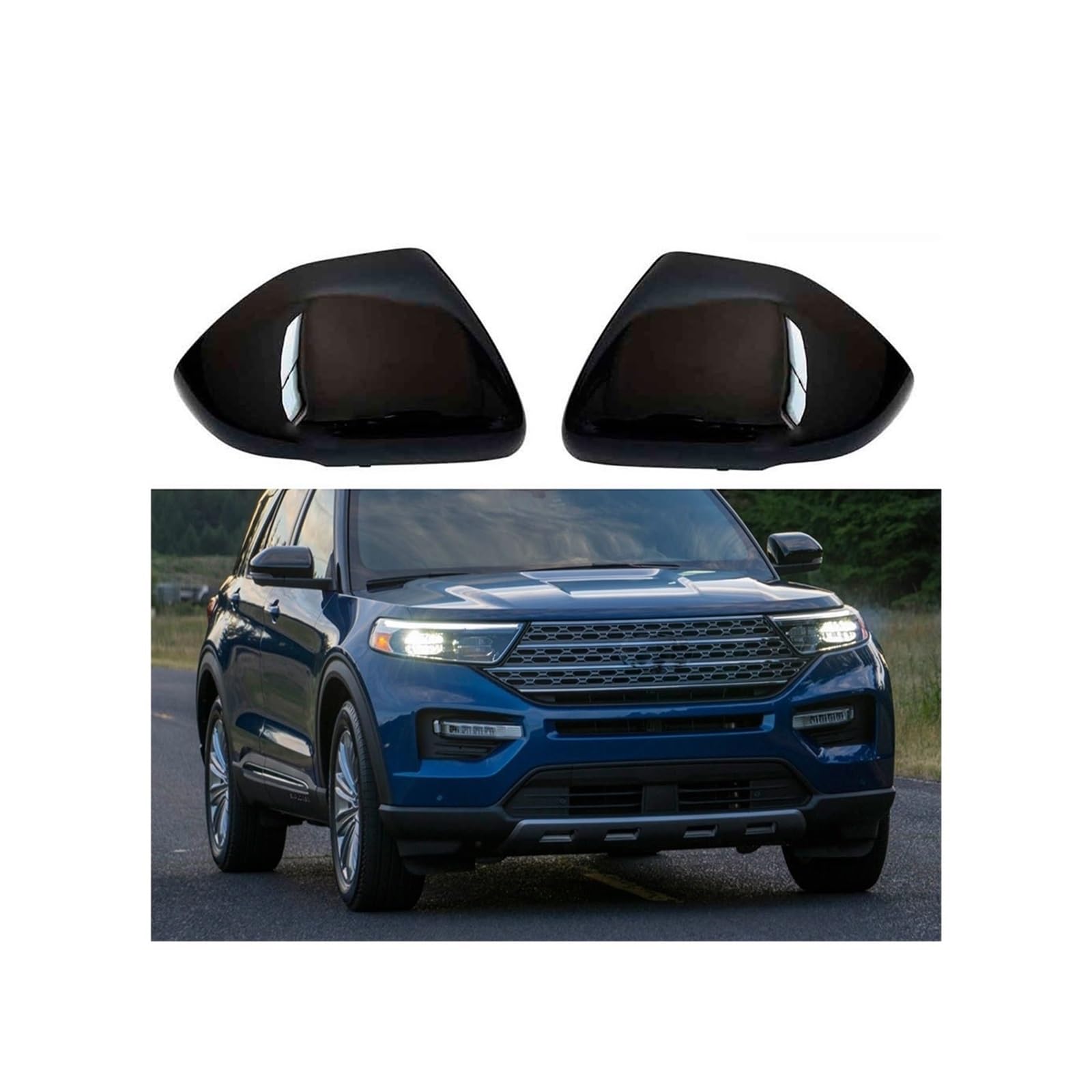 Schwarz glänzend Kompatibel for Ford Explorer 2020 2021 2022 Seitenrückspiegelabdeckung Flügelspiegelschalenkappe Gehäuse Europäische Version Schwarz glänzend Kompatibel for Ford Explorer 2020 2021 2022 Seitenrückspiegelabdeckung Flügelspiegelschalenkappe Gehäuse Europäische Version von QYKNTXJM