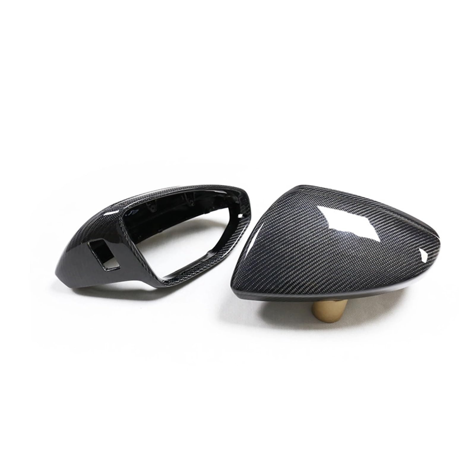 Spiegelabdeckung kompatibel for C8 A6 S6 A7 S7 A8 2019-Up mit Lane Assist Außen Echt Carbon Fiber Seitenrückspiegelkappe Schale(With Lane Assit) von QYKNTXJM