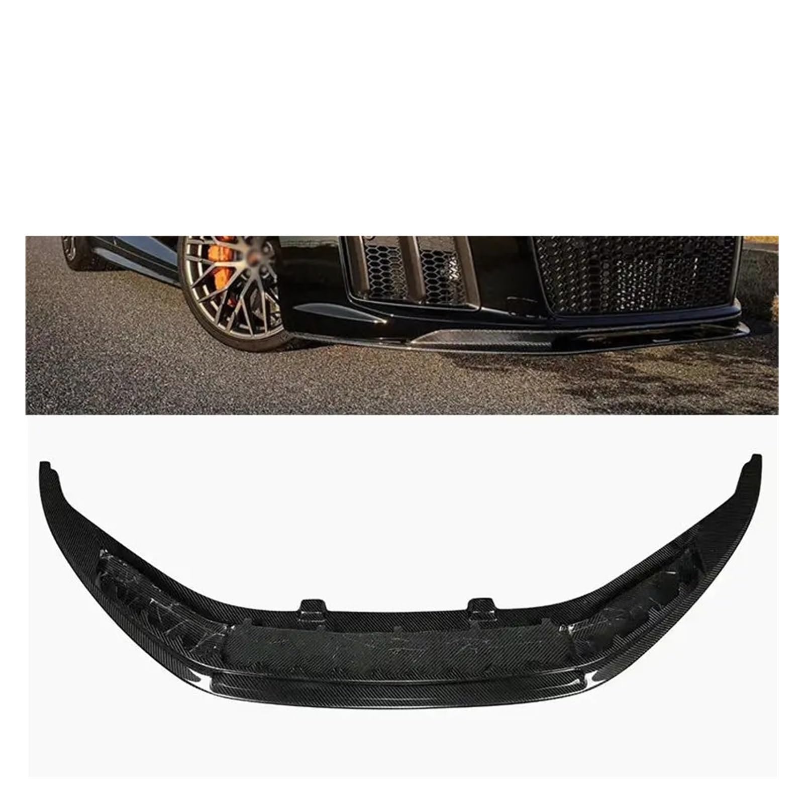 V-förmiger Carbonfaser-Karosseriesatz, Frontlippe, Heckdiffusor, Spoiler, kompatibel mit Audi R8 V8-Karosseriesatz 2016–2020, professionelles Autodrehen(Front lip) von QYKNTXJM