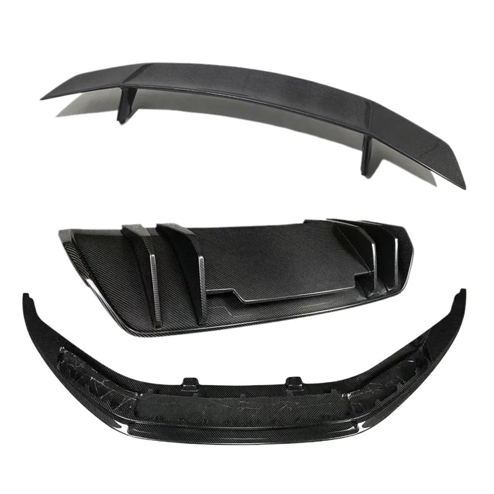 V-förmiger Carbonfaser-Karosseriesatz, Frontlippe, Heckdiffusor, Spoiler, kompatibel mit Audi R8 V8-Karosseriesatz 2016–2020, professionelles Autodrehen(Kit) von QYKNTXJM
