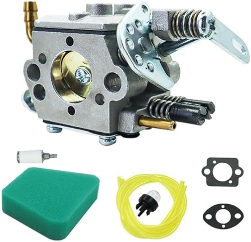32cc Kettensägenvergaser mit Luftfilte für Modelle 3200 3205 3210 3212 3214 3216 inkl. Dichtungen, Kraftstoffleitung und Primer-Birne Zündkerze von QYMDRION