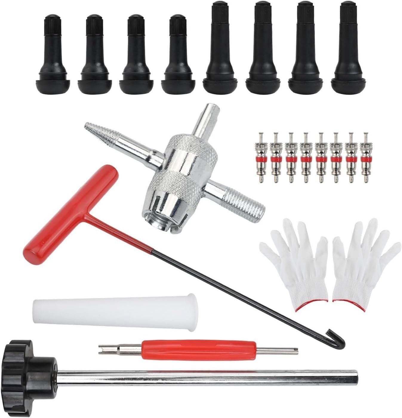 QYMDRION 23 Stück Reifenventil-Werkzeugset mit wichtigen Ventilentferner & Reparatur Kit, für Auto, Motorrad, Fahrrad, um den Kernaustauschprozess effizient zu vereinfachen QYMDRION 23 Stück Reifenventil-Werkzeugset mit wichtigen Ventilentferner & Reparatur Kit, für Auto, Motorrad, Fahrrad, um den Kernaustauschprozess effizient zu vereinfachen von QYMDRION
