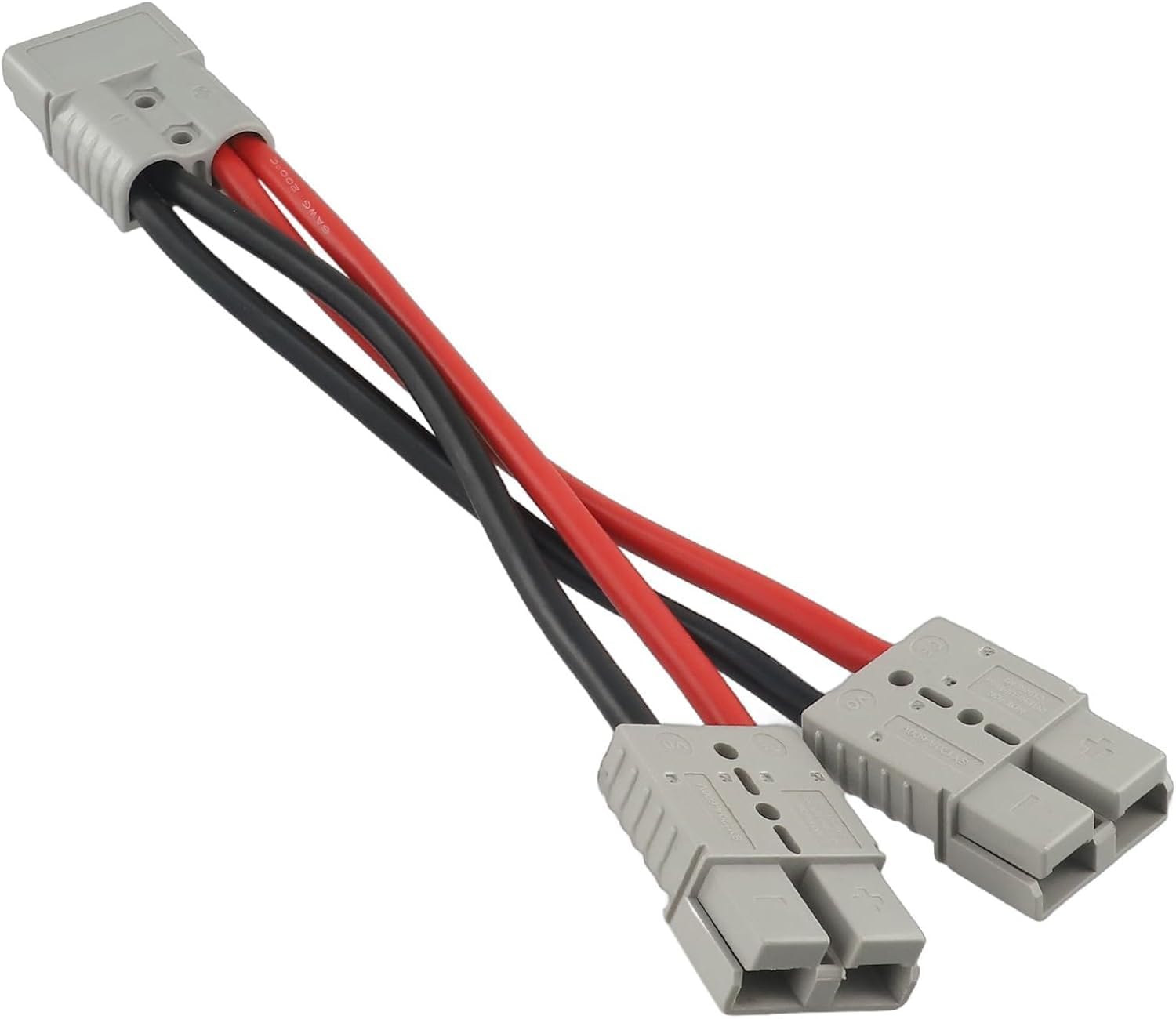 QYMDRION Batterieanschluss, 120 Amps Dual Y-Adapter für Anderson-Stecker mit 6 für AWG Auto-Kabel für Elektro-Gabelstapler, Wohnmobil, Traktoren (30 cm) von QYMDRION