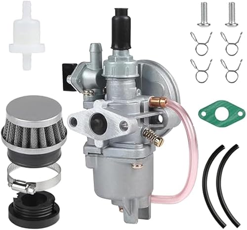 Vergaser Luftfilter Set mit Benzinfilter Schlauch Satz, Umfassendes Vergaser- und Luftfilter-Set Ersatz kompatibel für Mini-Motorräder 47 cc 49 cc, steigert die Motorleistung von QYMDRION