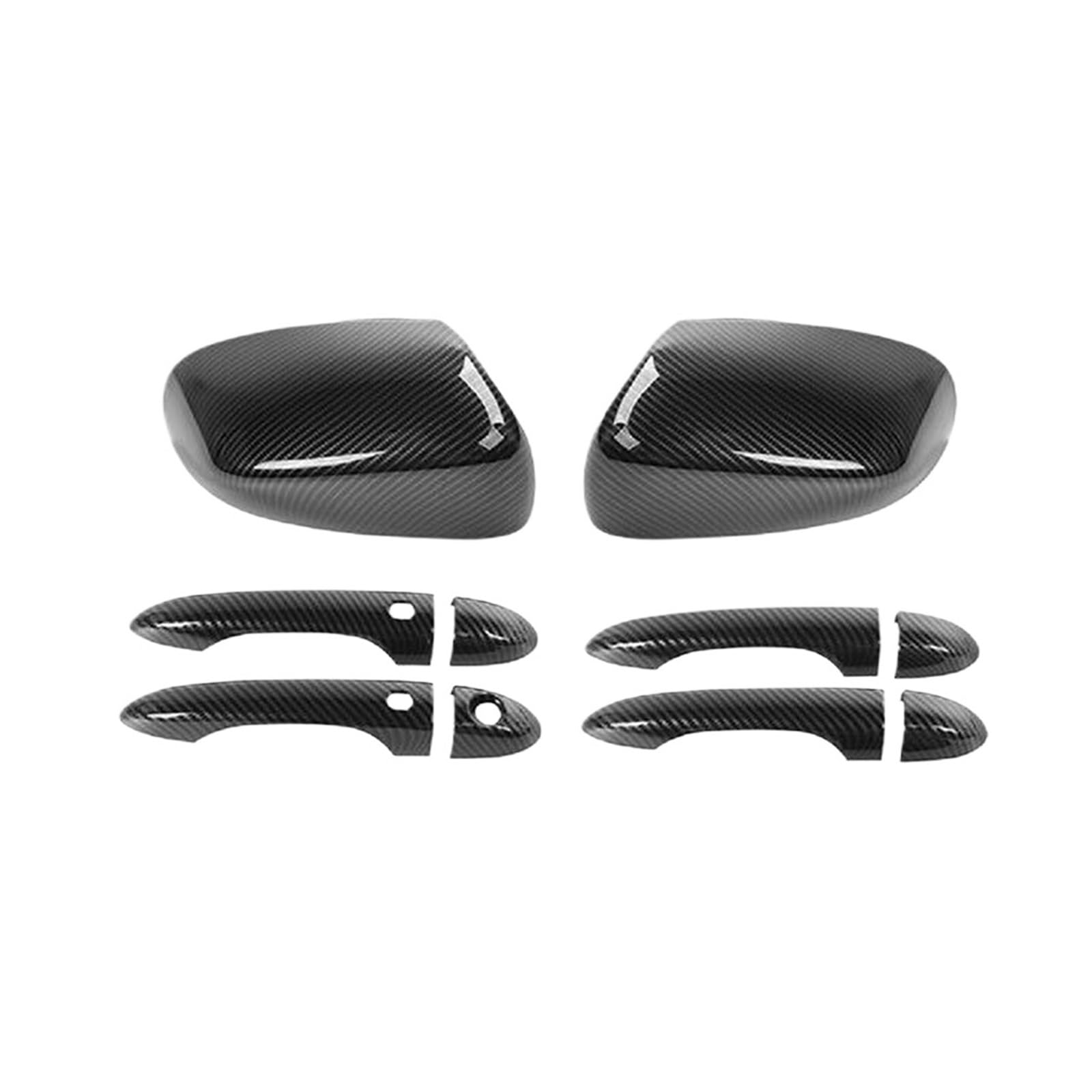 Auto Rückansicht Flügel Spiegel Kappe Shell Abdeckung Trim Tür Haltegriff Dekoration Kompatibel for Jeep Compass Cherokee 2017 + außen Zubehör(Carbon fiber) von QZEOXBUP