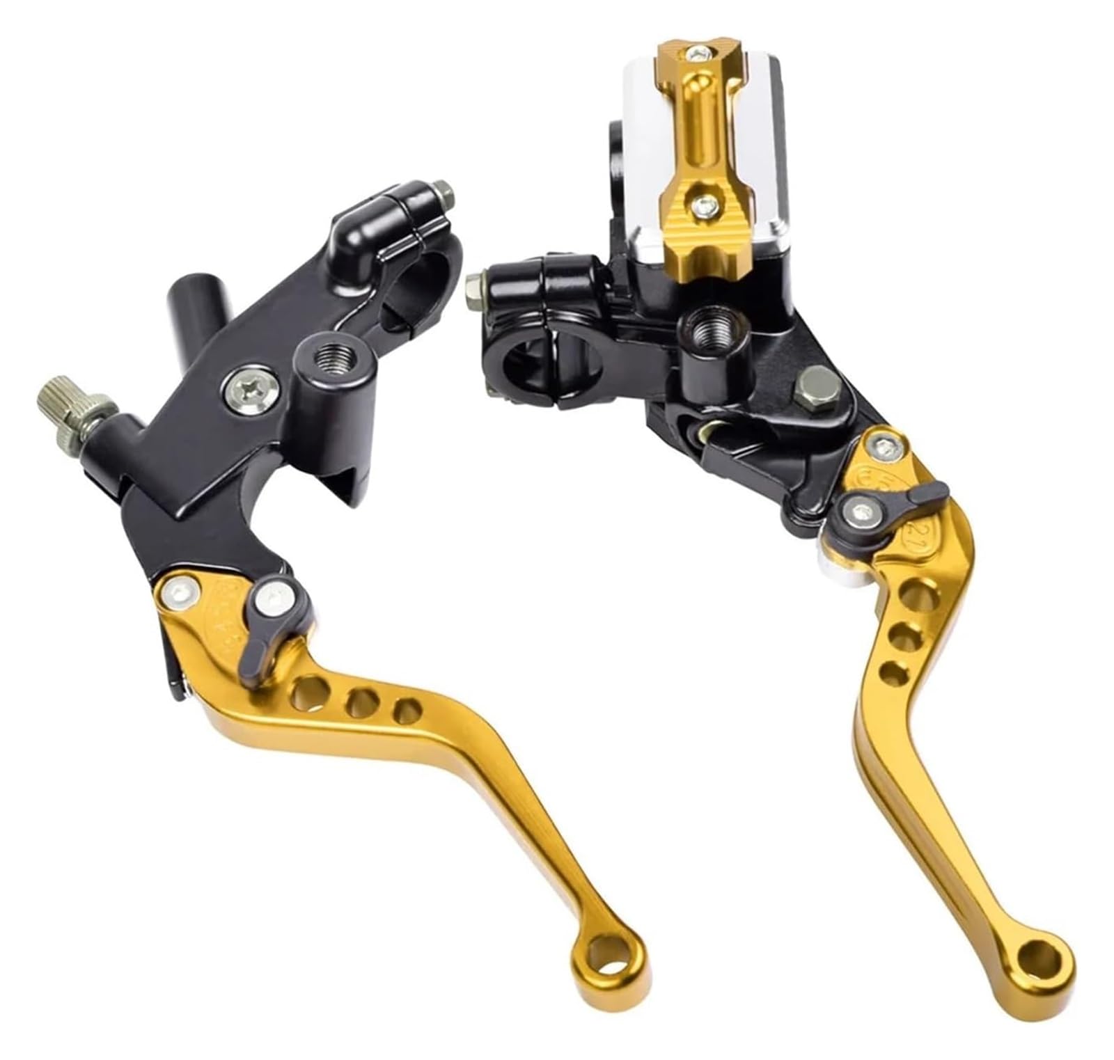 Bremsen Kupplung Stange Für Ya&maha 22mm Motorrad Brems Kupplungs Hauptzylinder Universal Bremsgriffe Motorrad Zubehör(Go-ld) von QZQXEMEDQ