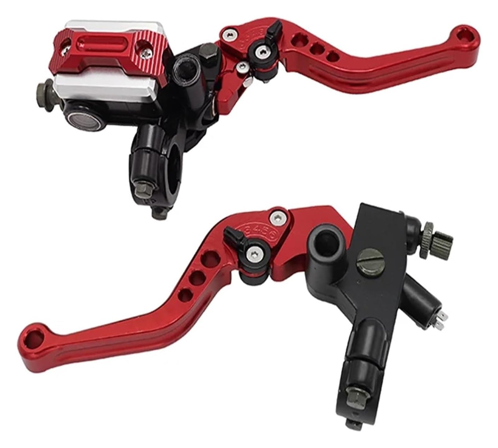 Bremsen Kupplung Stange Für Ya&maha CNC Motorrad Brems Kupplungspumpenstange Hydraulischer Hauptzylinder Zubehör 7/8 "14mm Pist(Red) von QZQXEMEDQ