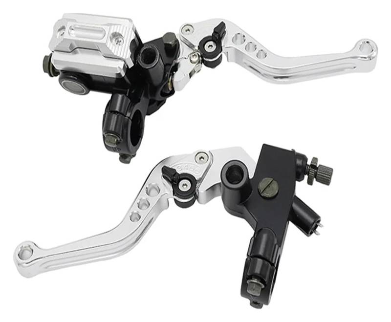 Bremsen Kupplung Stange Für Ya&maha CNC Motorrad Brems Kupplungspumpenstange Hydraulischer Hauptzylinder Zubehör 7/8 "14mm Pist(Silver) von QZQXEMEDQ