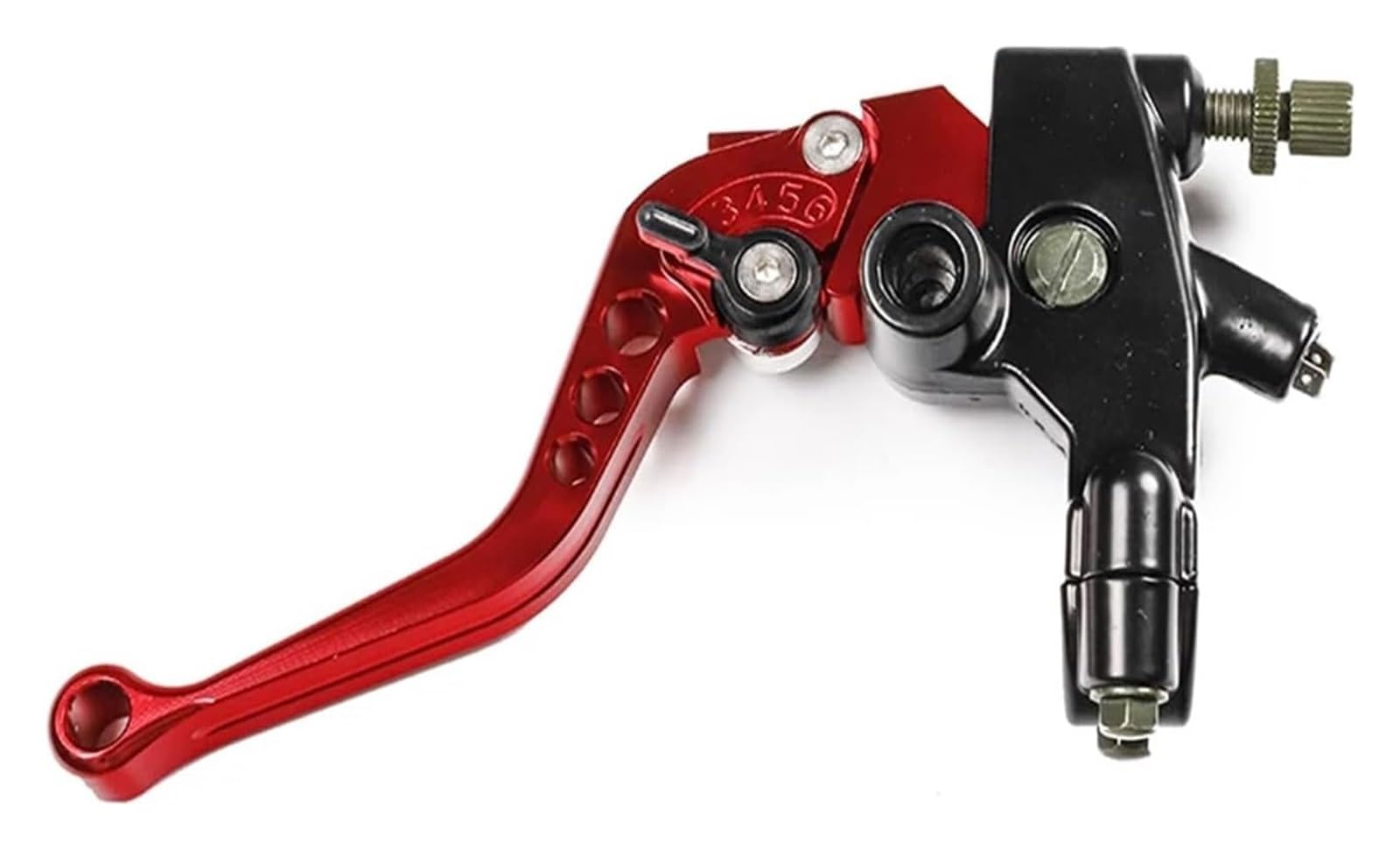 Bremsen Kupplung Stange Für Ya&maha Universal Motorrad 7/8" 22mm CNC Bremse Kupplung Pumpenstange Hydraulischer Hauptzylinder 12,7mm Pist(Red Left) von QZQXEMEDQ