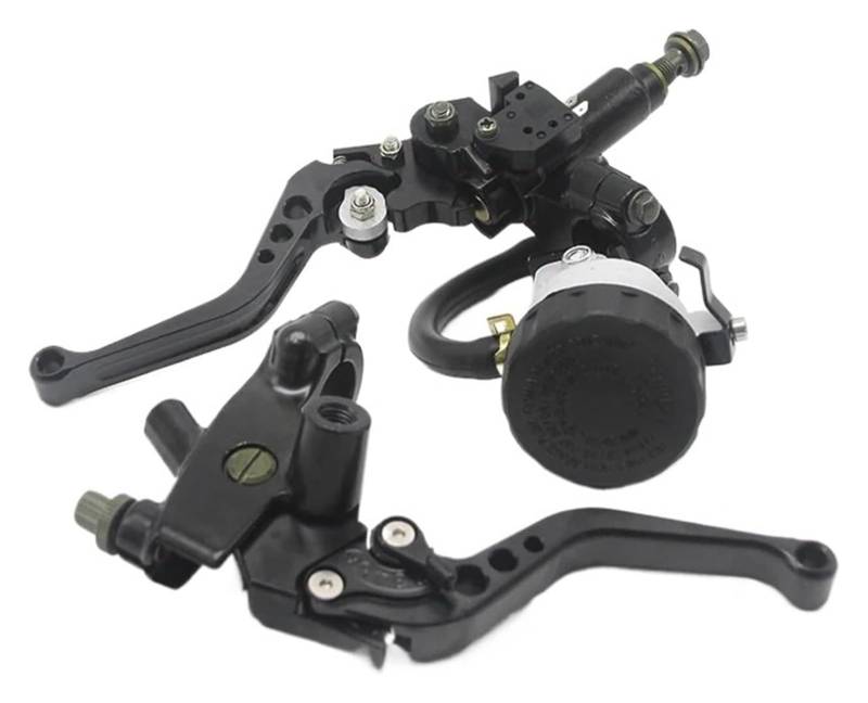 Bremsen Kupplung Stange Für Ya&maha Universal Motorrad Brems Kupplungs Pumpenhebel Hydraulischer Hauptzylinder 7/8" Kolben(Black) von QZQXEMEDQ