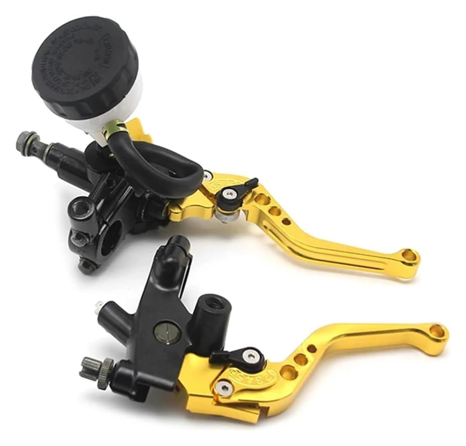 Bremsen Kupplung Stange Für Ya&maha Universal Motorrad Brems Kupplungs Pumpenhebel Hydraulischer Hauptzylinder 7/8" Kolben(Go-ld) von QZQXEMEDQ